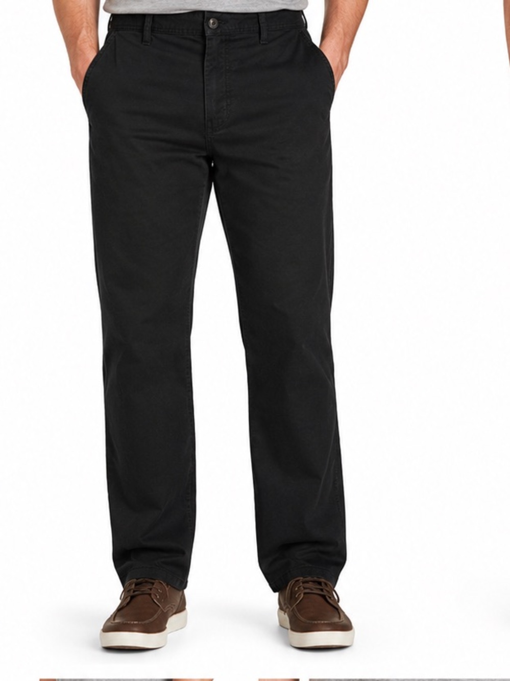Weatherproof Vintage Mens Stretch Chino Pants Black 40x32 Straight Casual
